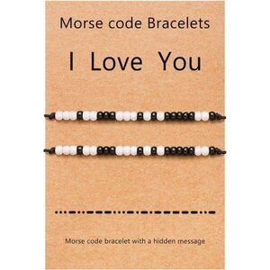 Couples Valentines Day Gifts,I Love You Morse Code Bracelet, Gifts for Boyfriend